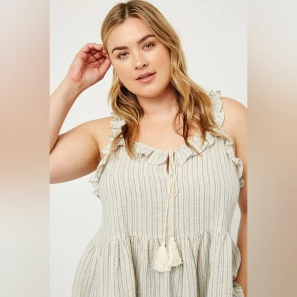 Stripe Ruffle Tank - XL - Picture 3 of 7